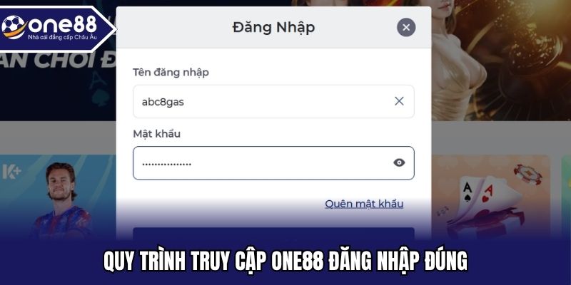 Quy trình truy cập ONE88 đăng nhập đúng